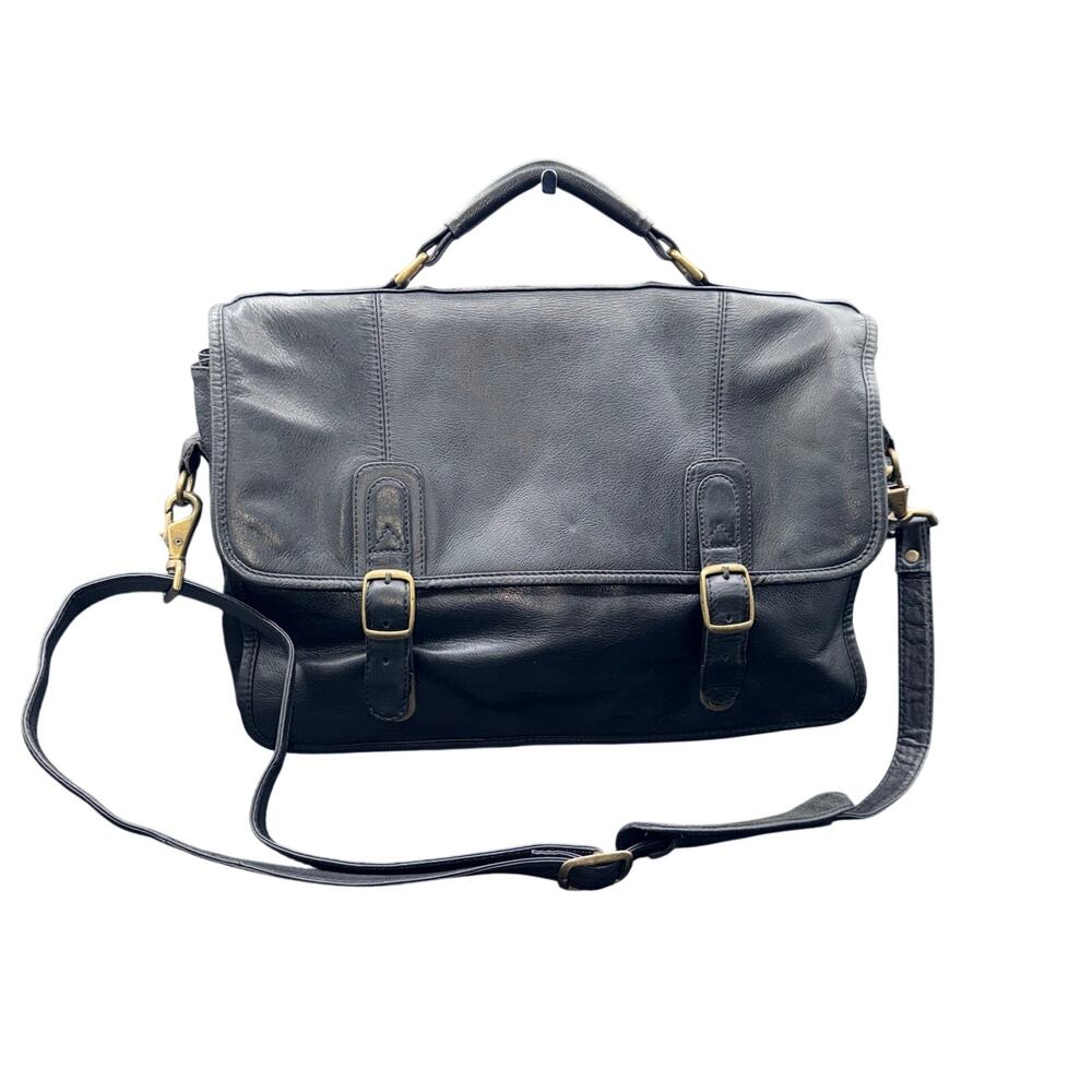 Clava Genuine Leather Messenger Briefcase Laptop Bag Black Made in Colombia